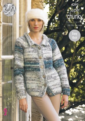 Sweater & Cardigan in King Cole Super Chunky - 4291 - Downloadable PDF