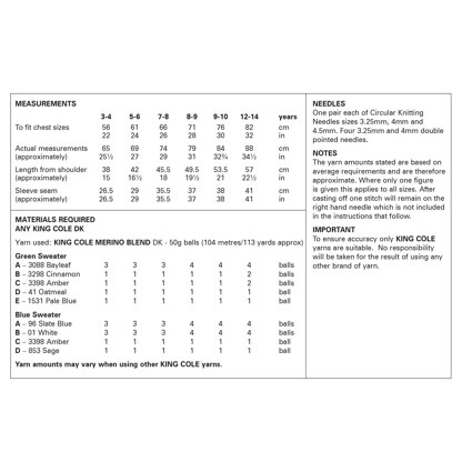 Fairisle Sweaters in King Cole Merino Blend DK - 6346 - Leaflet