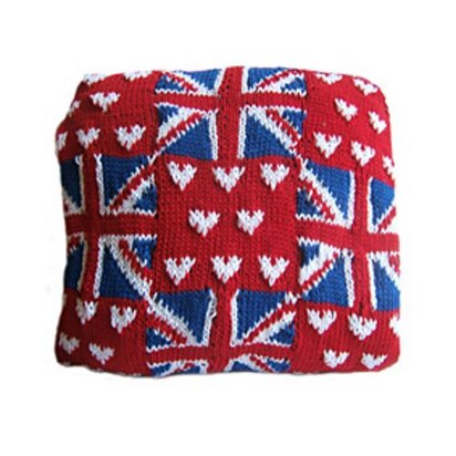 Union Jack and Heart Patchwork Effect Cushion Cover
