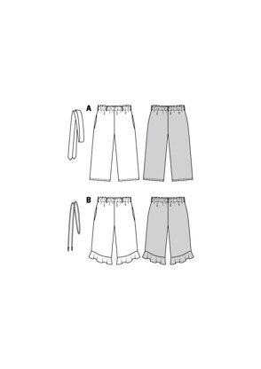 Burda Style Children's Pants with Elastic Waist – Culottes – 7/8 Length 9302 - Paper Pattern, Size 6-11