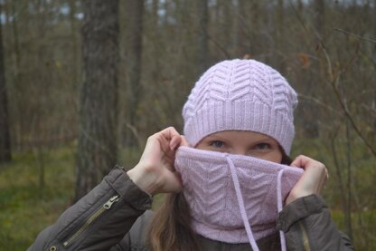 Cowl snood with braids