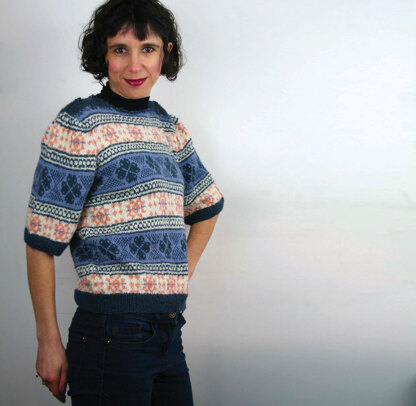 Fair Isle Frenzy Sweater in UK Alpaca Baby Alpaca Silk 4 Ply - Downloadable PDF