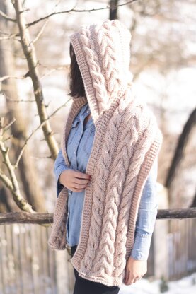 Hooded Cable Scarf