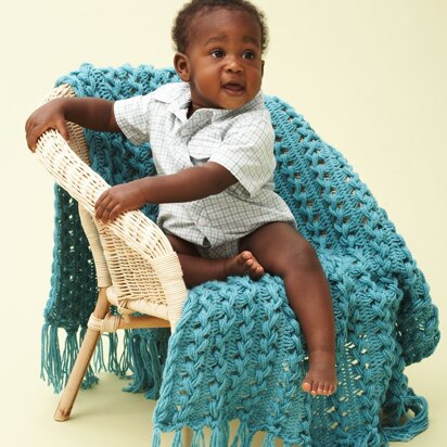 Hairpin Lace Baby Blanket in Bernat Softee Baby Solids