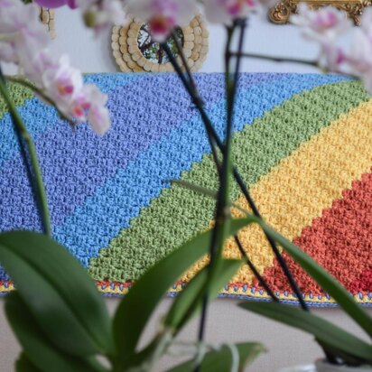 Diagonal Rainbows Baby Blanket