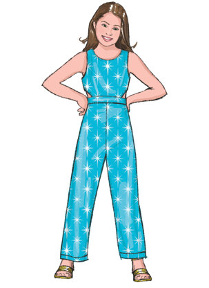Butterick Girls' Dress, Jumpsuit and Romper B6908 - Paper Pattern, Size 7-8-10-12-14