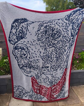 Whippet "Freya" | Dog Mosaic Crochet Blanket