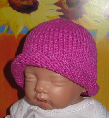 Baby Simple Roll Brim Beanie Hat