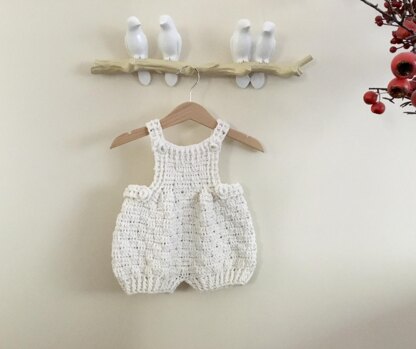 Harmony Basketweave Baby Boy & Girl Romper N 635