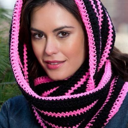 Bright Stripes Cowl in Red Heart Super Saver Economy Solids - LW3517