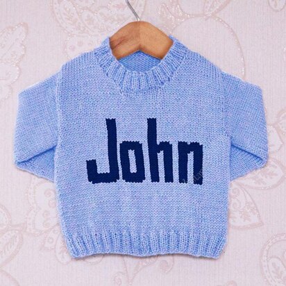 Intarsia - John Moniker Chart - Childrens Sweater