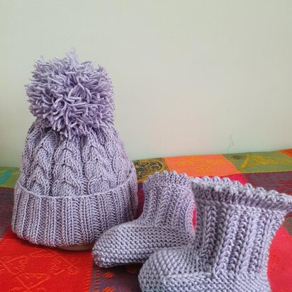 Lottie's hat and booties - knitting pattern