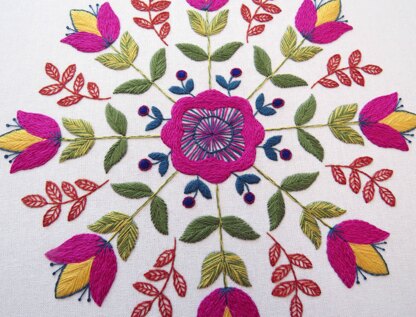 Free Hand Embroidery Pattern for October – Marigold Flower - Stitchdoodles