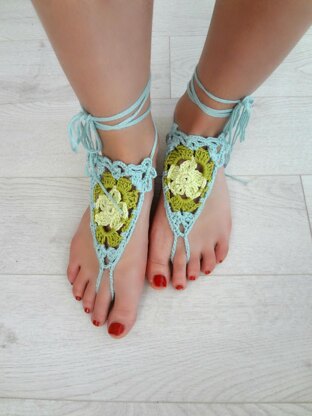 Flower Motif Barefoot Sandals