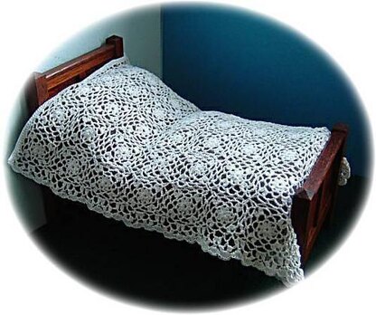 1:12th scale cranesbill lace bedspread