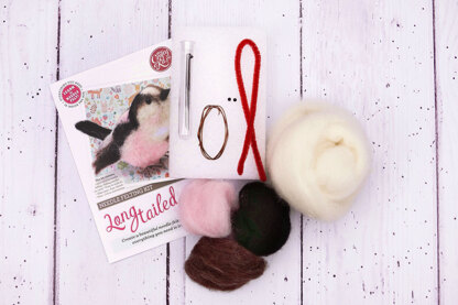 The Crafty Kit Company British Birds Long-Tailed Tit Needle Felting Kit - 140 x 240 x 65mm