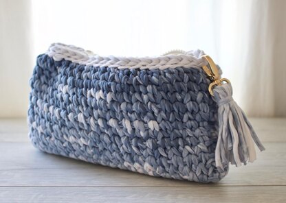 Denim Zip Clutch