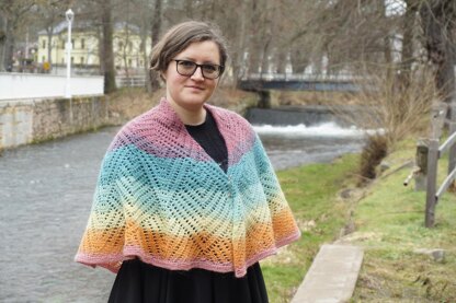 Fiery opal shawl