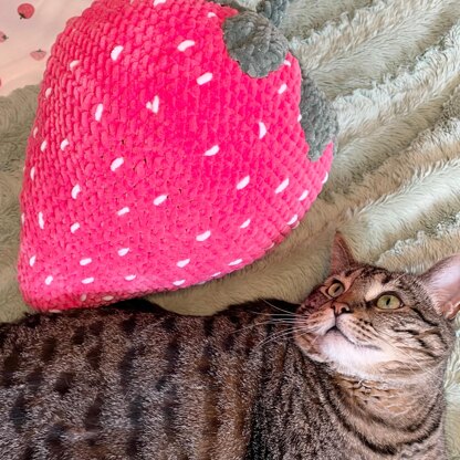 Crochet Strawberry Pillow