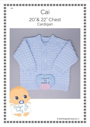 Cai unisex baby cardigan 20" & 22" chest