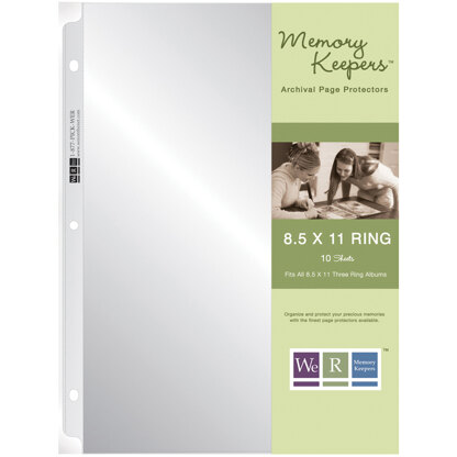We R Memory Keepers We R Ring Photo Sleeves 8.5"X11" 10/Pkg - Full Page