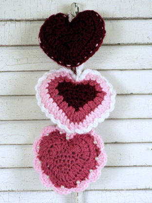 Trio of Hearts in Caron One Pound - Downloadable PDF