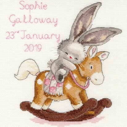 Bothy Threads Rock A Bye Bunny Cross Stitch Kit - 20cm x 22cm