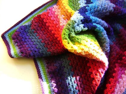 Crochet Technicolor Granny Blanket