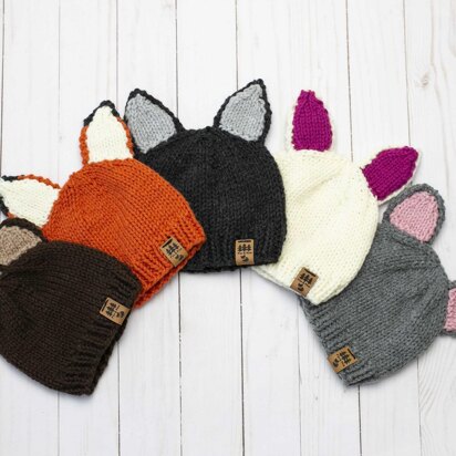 Animal Ears Hat Toque Bear Fox Bunny Cat Mouse Baby Children