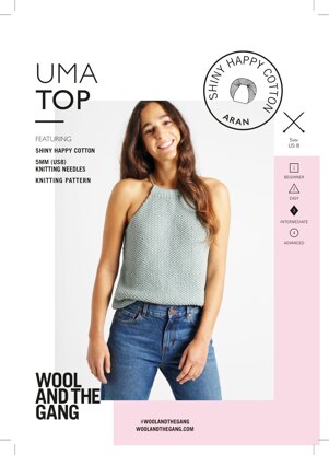 Uma Top in Wool and the Gang Shiny Happy Cotton - Downloadable PDF