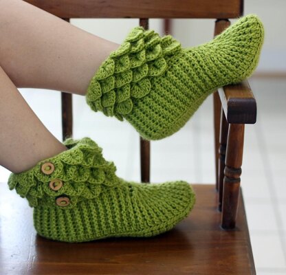 Dragon Slippers Crocodile Stitch Boots (Adult)