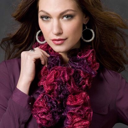 Saucy Swirls Scarf in Red Heart Boutique Sashay - LW2910