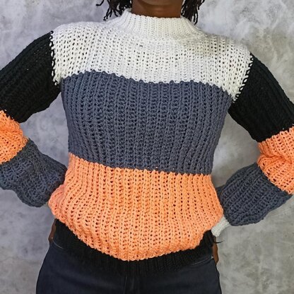 The multi colour block sweater pattern