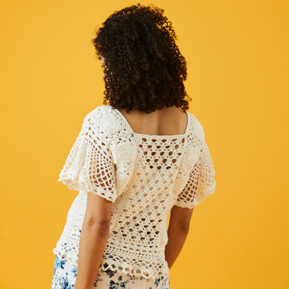 Datura Bloom Top - Free Crochet Pattern for Women in Paintbox Yarns Cotton DK - Downloadable PDF