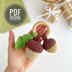 Acorns with leaf crochet pattern Baby rattle toy Amigurumi teether ring Sensory toy pattern