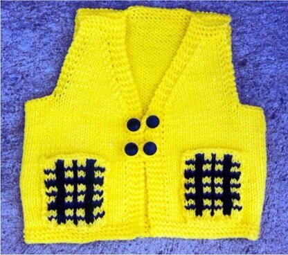 Child's Vest with Plaid Pockets