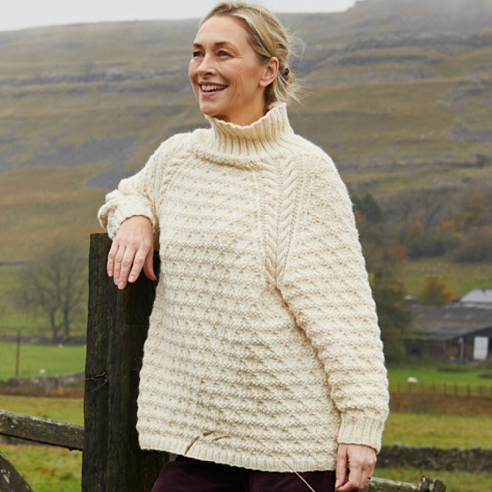 Diamond Patterned Sweater - Jumper Knitting Pattern for Women in Debbie  Bliss British Wool Aran by Debbie Bliss | LoveCrafts