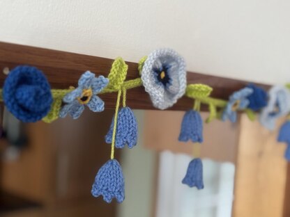 Blue Flower Garland