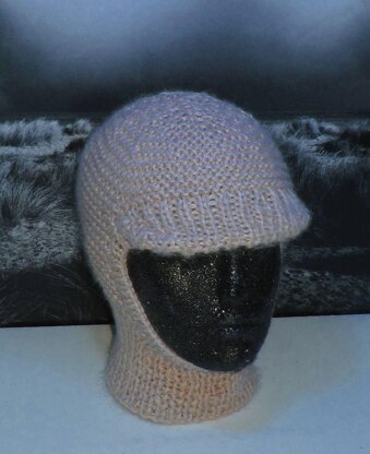 CHUNKY/ARAN PEAK GARTER STITCH BALACLAVA & BEANIE HAT