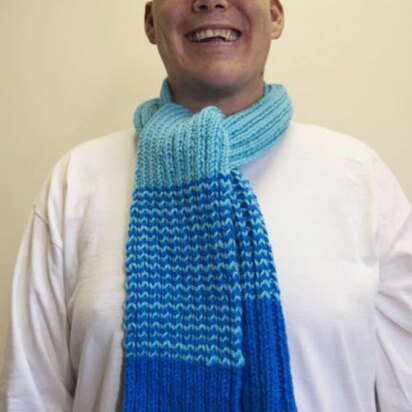 Special Olympics Rib Knit Scarf with Stripes in Red Heart Super Saver Economy Solids - LW2369 - knitting pattern