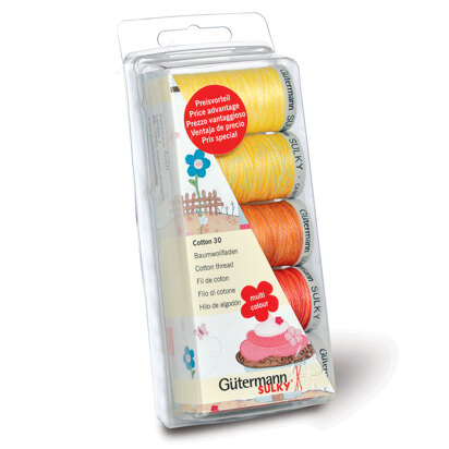 Gutermann Thread Set: Cotton No.30: 5 x 300m: Yellows/Reds