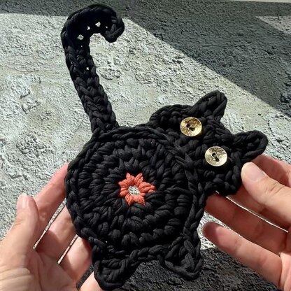 Crochet tshirt Cat Butt coasters