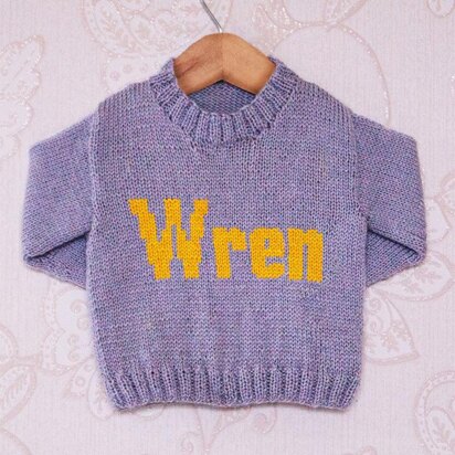 Intarsia - Wren Moniker Chart - Childrens Sweater