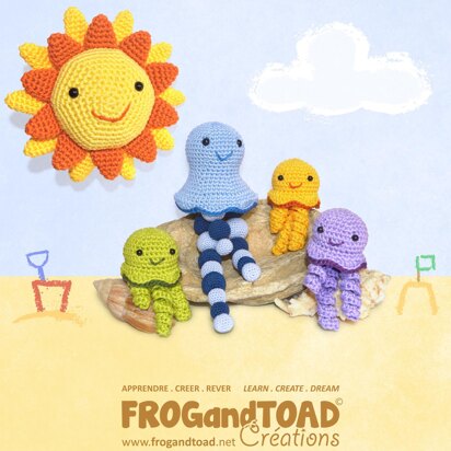 AZUR - Jellyfish & Sun - Amigurumi Crochet - FROGandTOAD Créations