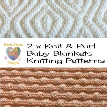 2 x Easy Baby Blankets - Cosy Weaving & Hidden Crosses