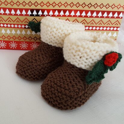 Christmas Pudding Booties