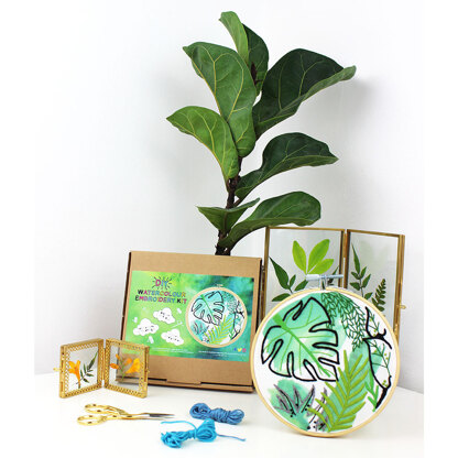 Ellbie Co. Jungle Plants Watercolour Embroidery Kit