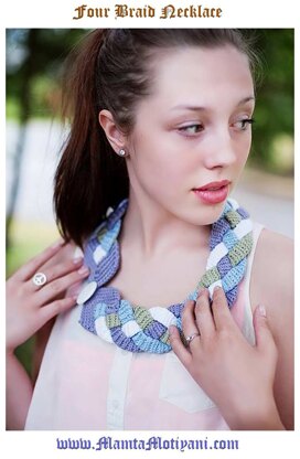 Crochet Necklace Pattern Four Braid Neckwarmer