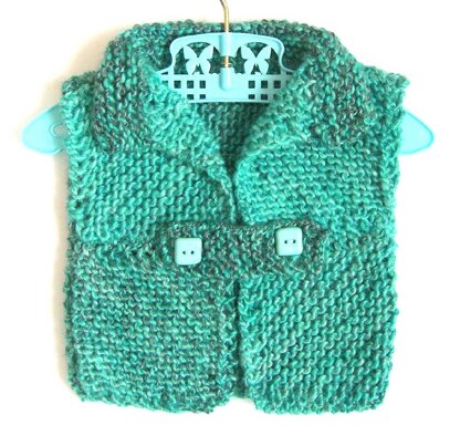 Toddler's Jacket & Waistcoat with Tab Fastenings (allsquareknits)