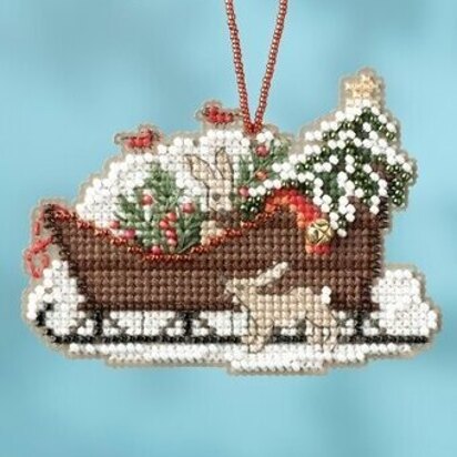 Mill Hill Woodland Sleigh Ornament Cross Stitch Kit - 3.5in x 2.5in